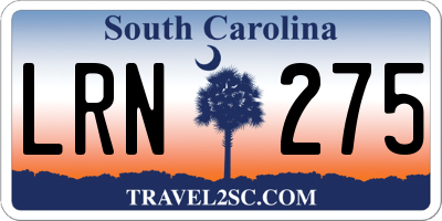 SC license plate LRN275