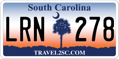 SC license plate LRN278