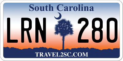SC license plate LRN280