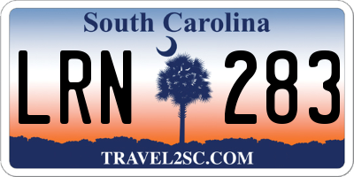 SC license plate LRN283