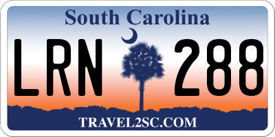 SC license plate LRN288