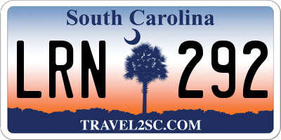 SC license plate LRN292