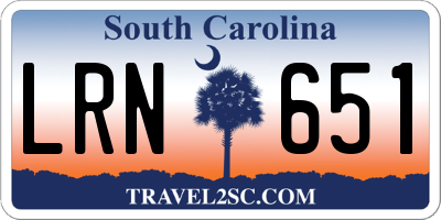 SC license plate LRN651