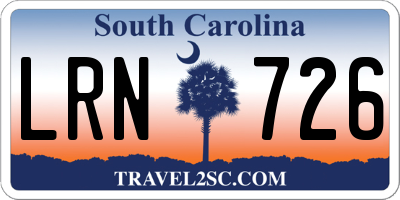 SC license plate LRN726