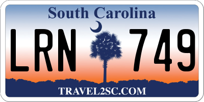 SC license plate LRN749