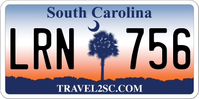 SC license plate LRN756