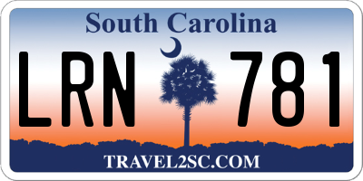 SC license plate LRN781