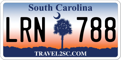 SC license plate LRN788