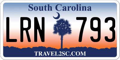 SC license plate LRN793