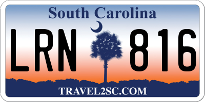 SC license plate LRN816