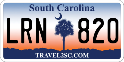 SC license plate LRN820