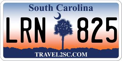 SC license plate LRN825