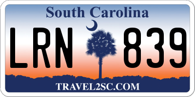 SC license plate LRN839