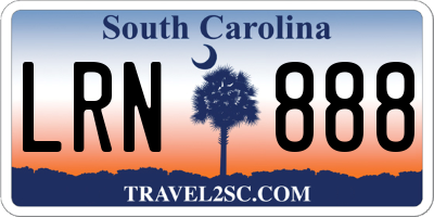 SC license plate LRN888