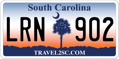 SC license plate LRN902