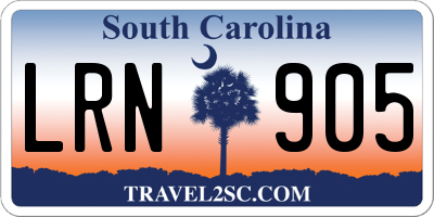SC license plate LRN905