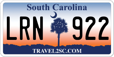 SC license plate LRN922