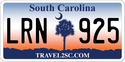 SC license plate LRN925