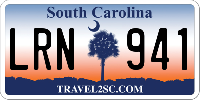 SC license plate LRN941