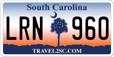 SC license plate LRN960