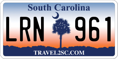 SC license plate LRN961