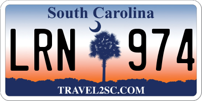 SC license plate LRN974