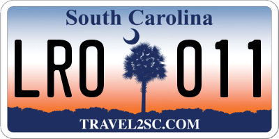 SC license plate LRO011