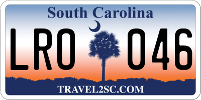 SC license plate LRO046
