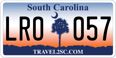 SC license plate LRO057