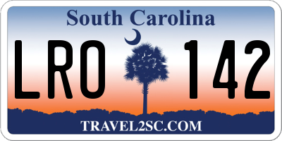 SC license plate LRO142