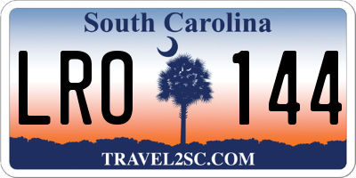 SC license plate LRO144