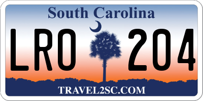 SC license plate LRO204