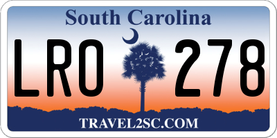 SC license plate LRO278