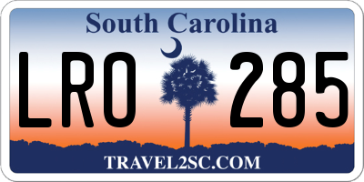 SC license plate LRO285