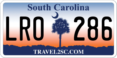 SC license plate LRO286