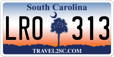 SC license plate LRO313