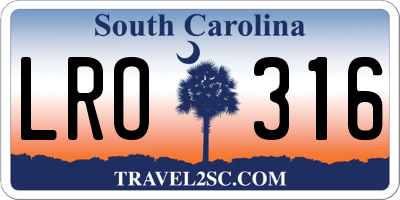 SC license plate LRO316