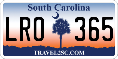 SC license plate LRO365