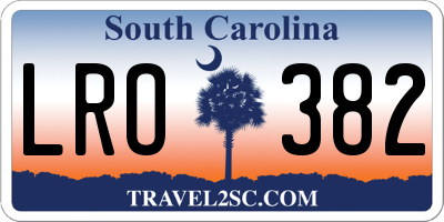 SC license plate LRO382