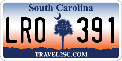 SC license plate LRO391