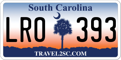 SC license plate LRO393