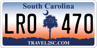 SC license plate LRO470