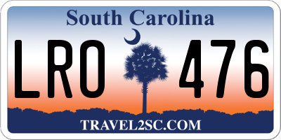 SC license plate LRO476