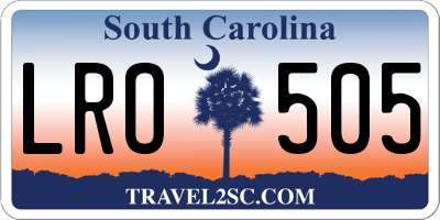 SC license plate LRO505