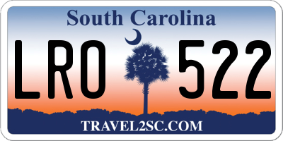 SC license plate LRO522