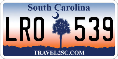 SC license plate LRO539