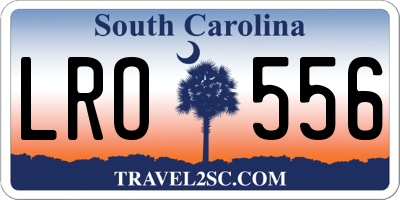 SC license plate LRO556