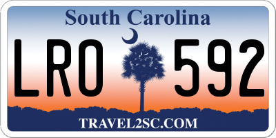 SC license plate LRO592