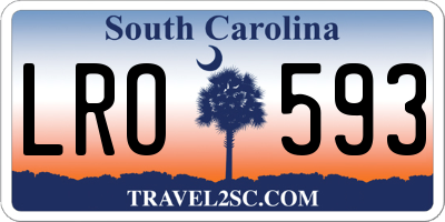 SC license plate LRO593