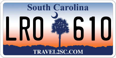 SC license plate LRO610
